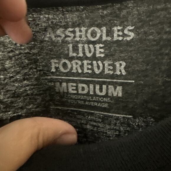 Assholes*s Live Forever Shirt Mens Medium Black Best Friend Graphic Tee - Picture 5 of 5